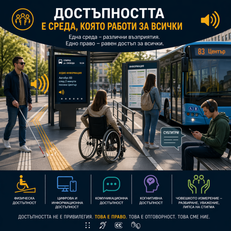Инфографика за достъпността като среда, която работи за всички.